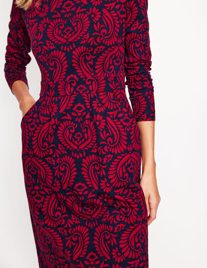 Florrie Long Sleeve Dress-Liquorice, Decorative Flora-2