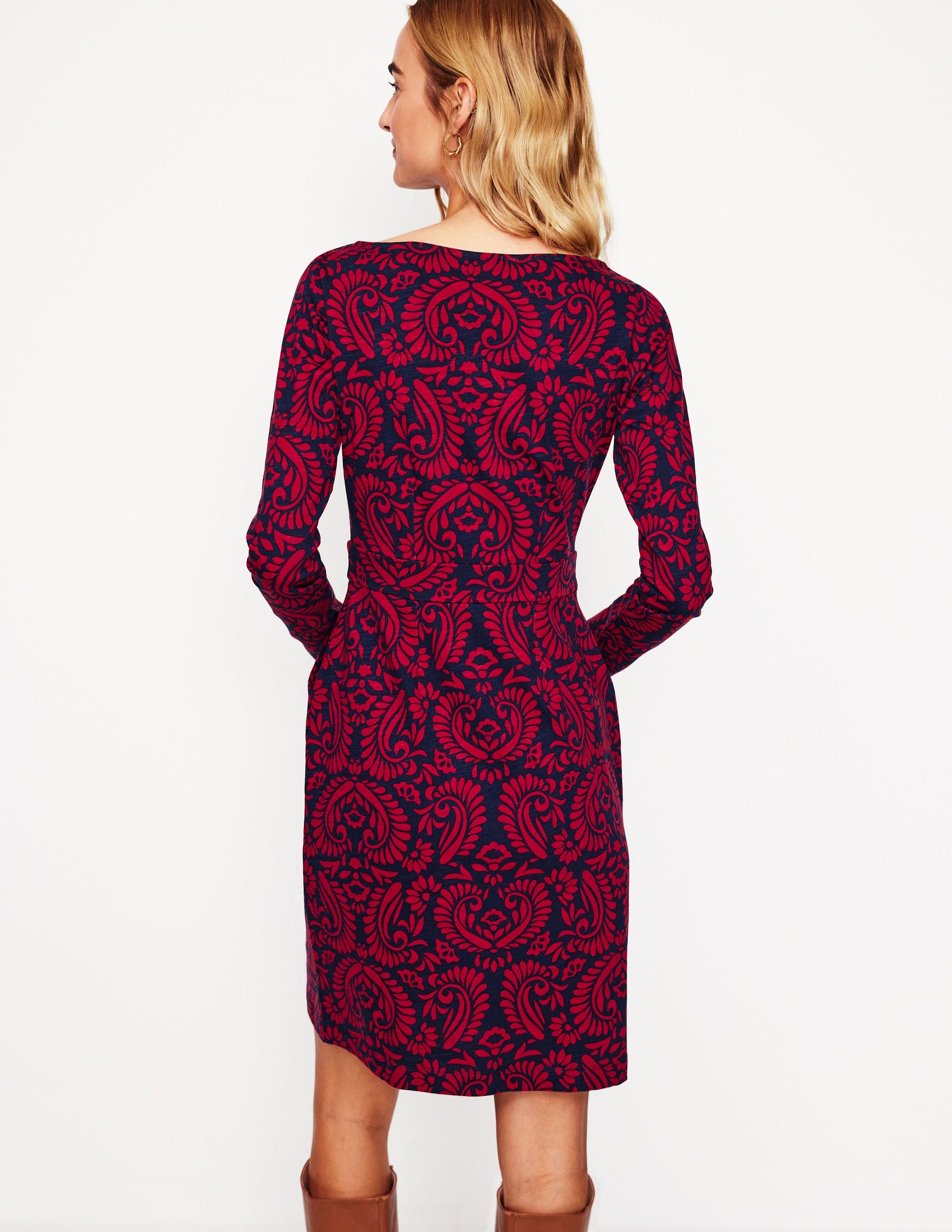 Florrie Long Sleeve Dress-Liquorice, Decorative Flora-3