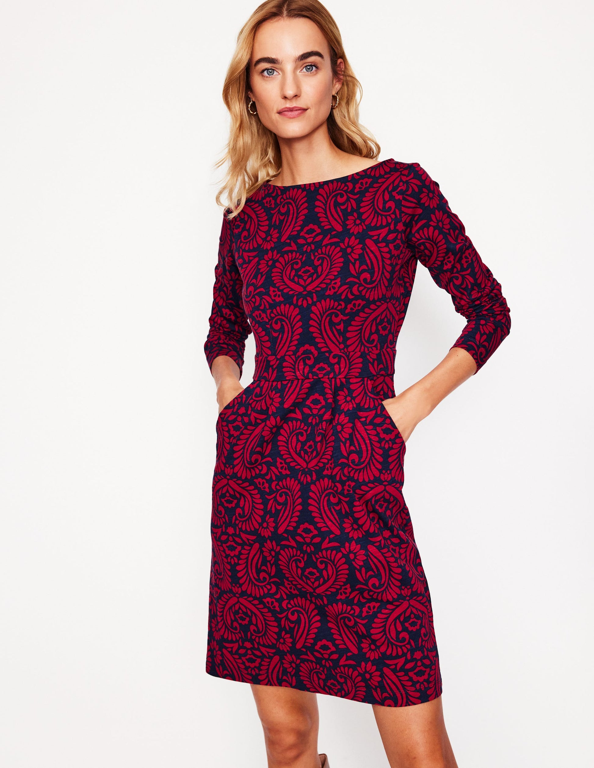 Florrie Long Sleeve Dress-Liquorice, Decorative Flora-4