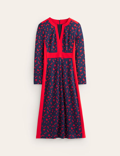Catherine Ponte Midi Dress-Rouge, Fall Sprig-5