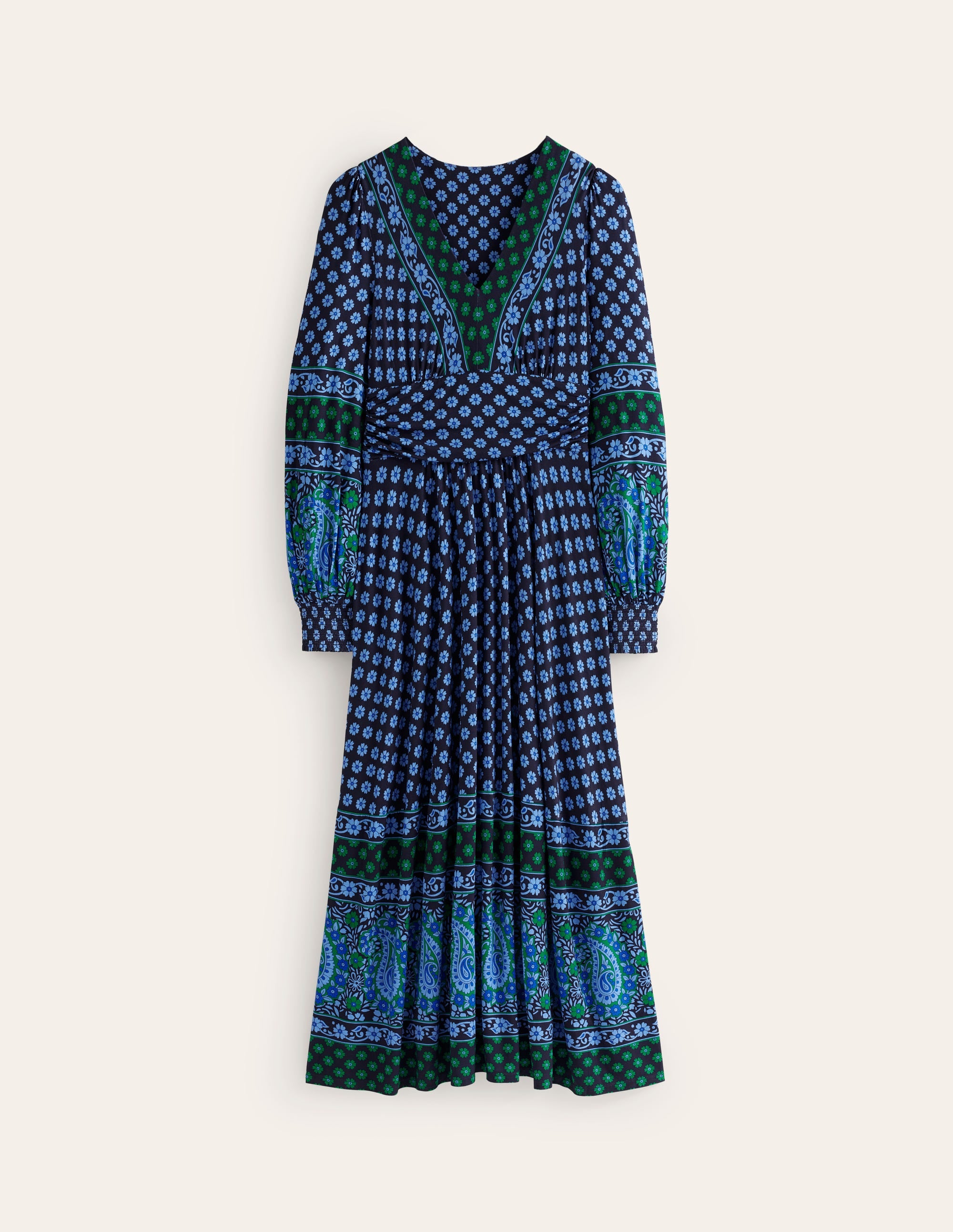 Daphne Jersey Maxi Dress-Dawn Blue, Paisley Posy - Image 6