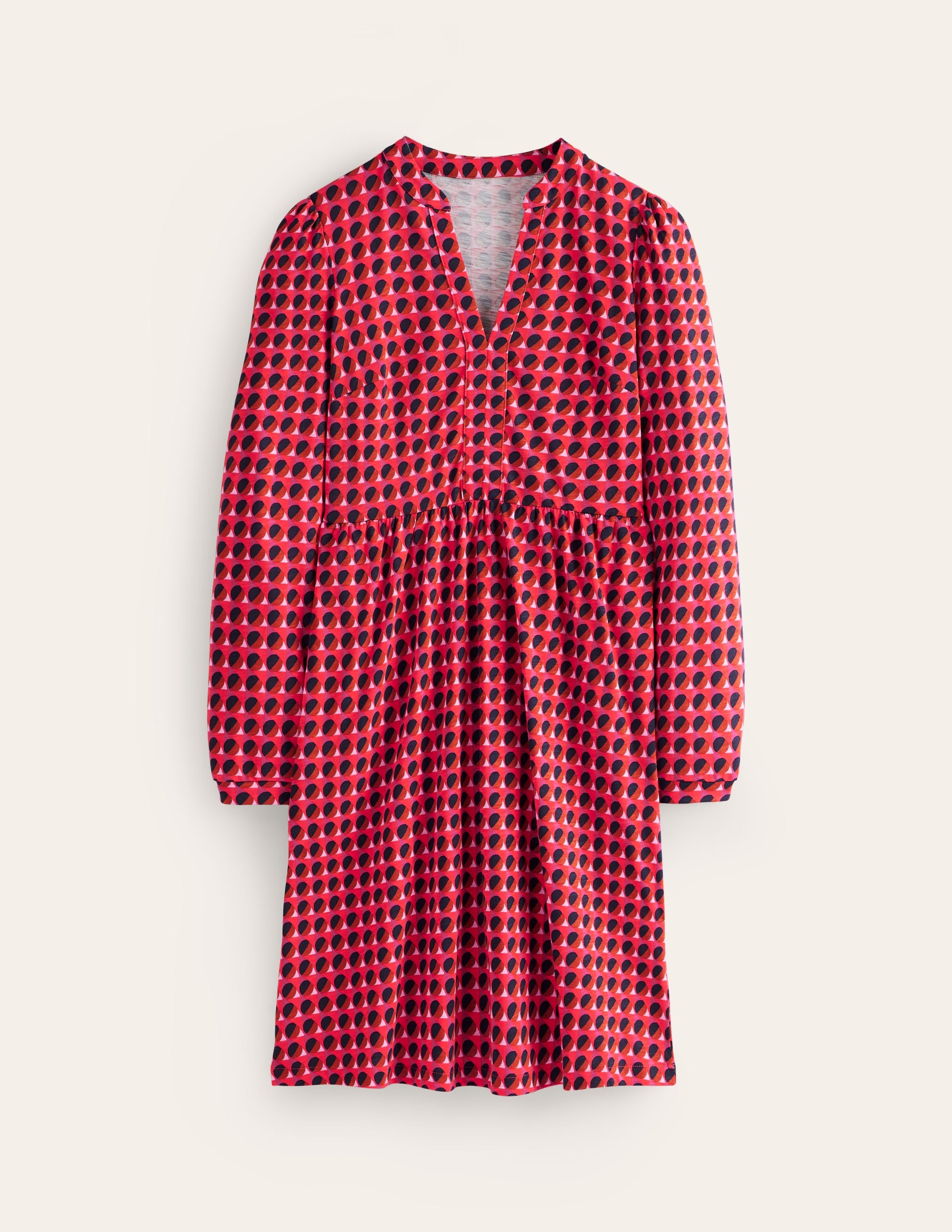 Naomi Relaxed Jersey Dress-Rouge, Sphere Geo - Image 5