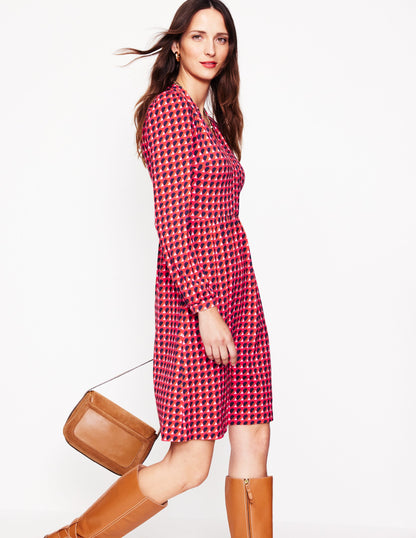 Naomi Relaxed Jersey Dress-Rouge, Sphere Geo