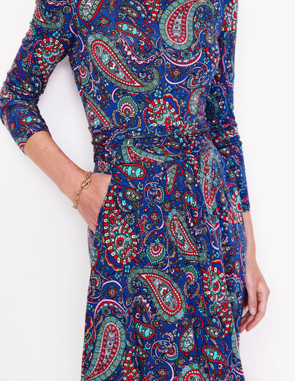 Amelie Long Sleeve Dress-Blue Jay, Paisley Paradise