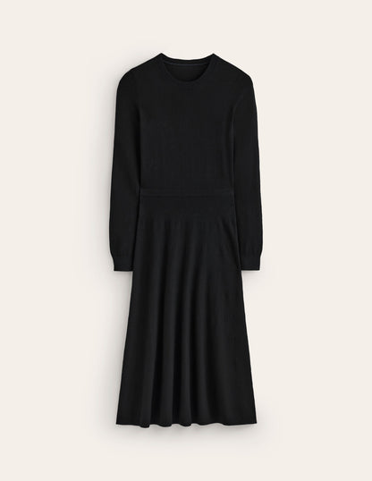 Maria Knitted Midi Dress-Black-5
