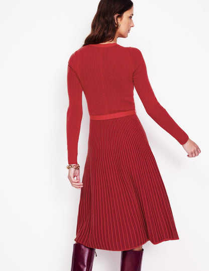 Lola Knitted Midi Dress-Rouge, Cherry Plated-3