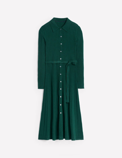 Rachel Knitted Shirt Dress -Glade