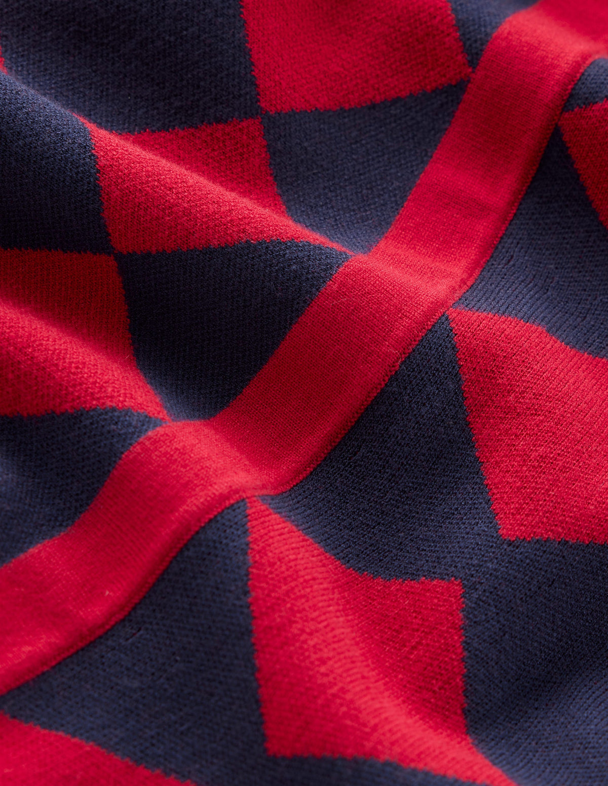 Maria Jacquard Knitted Dress-Red and Navy Argyle-7