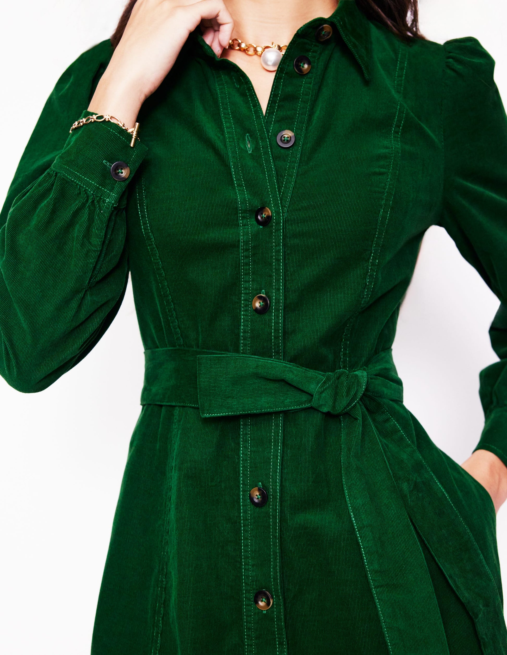 Aubrey Cord Midi Shirt Dress-Eden-2