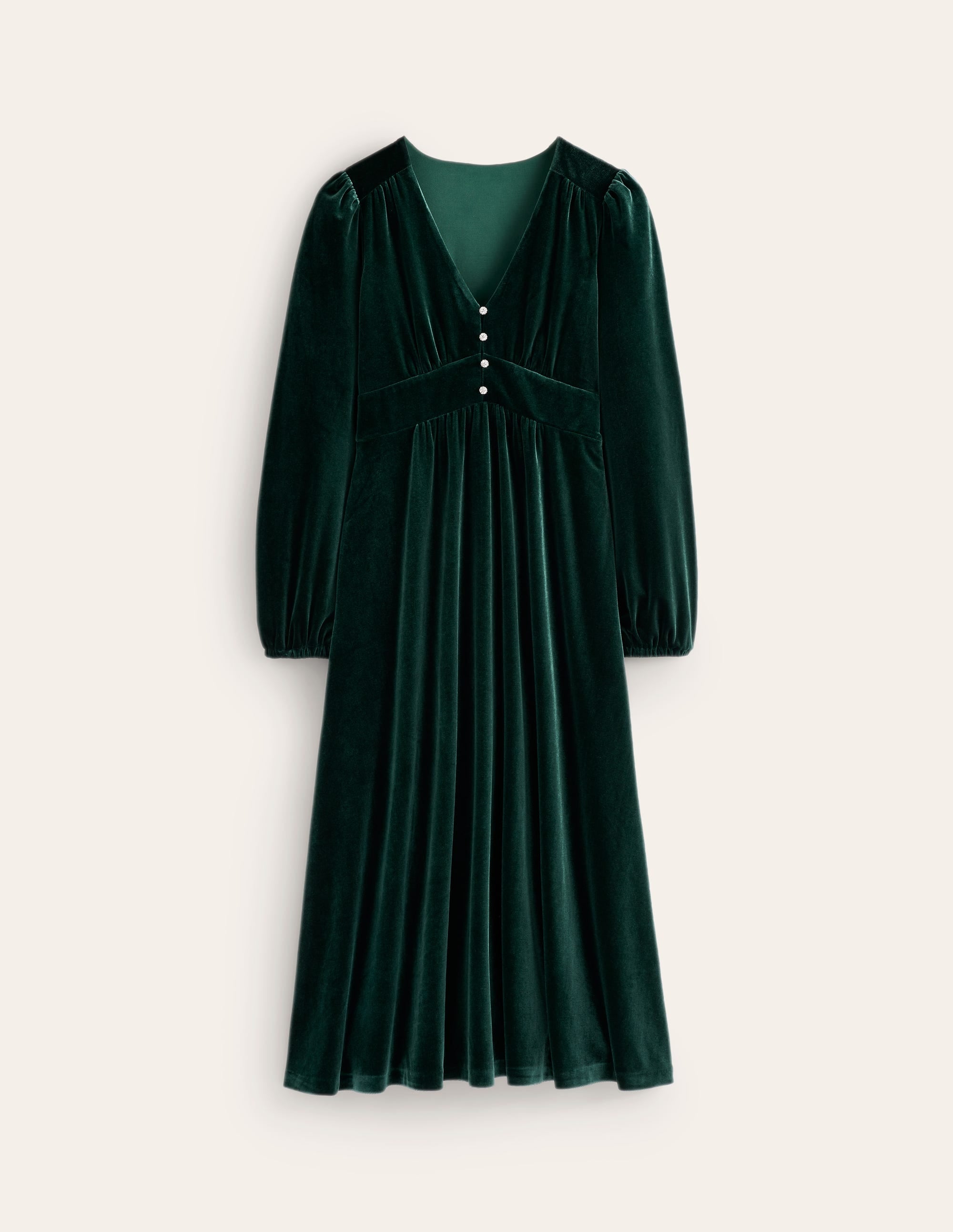 Jocelyn Velvet Tea Dress-Pine - Image 6