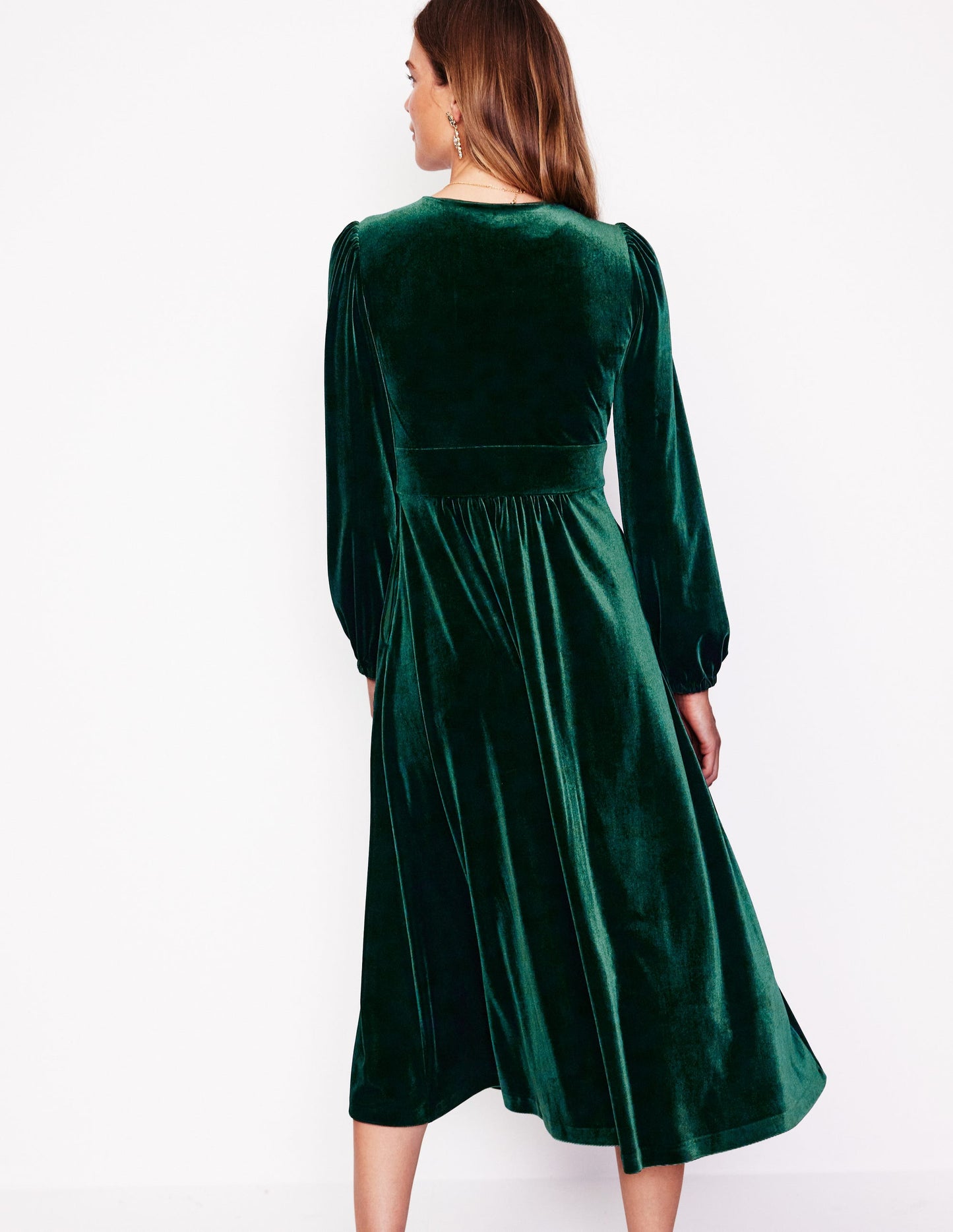 Jocelyn Velvet Tea Dress-Pine