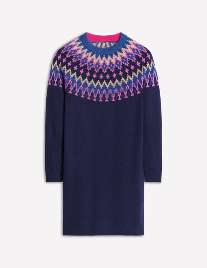 Eleanor Fair Isle Dress-Navy, Sparkle Fair Isle-5