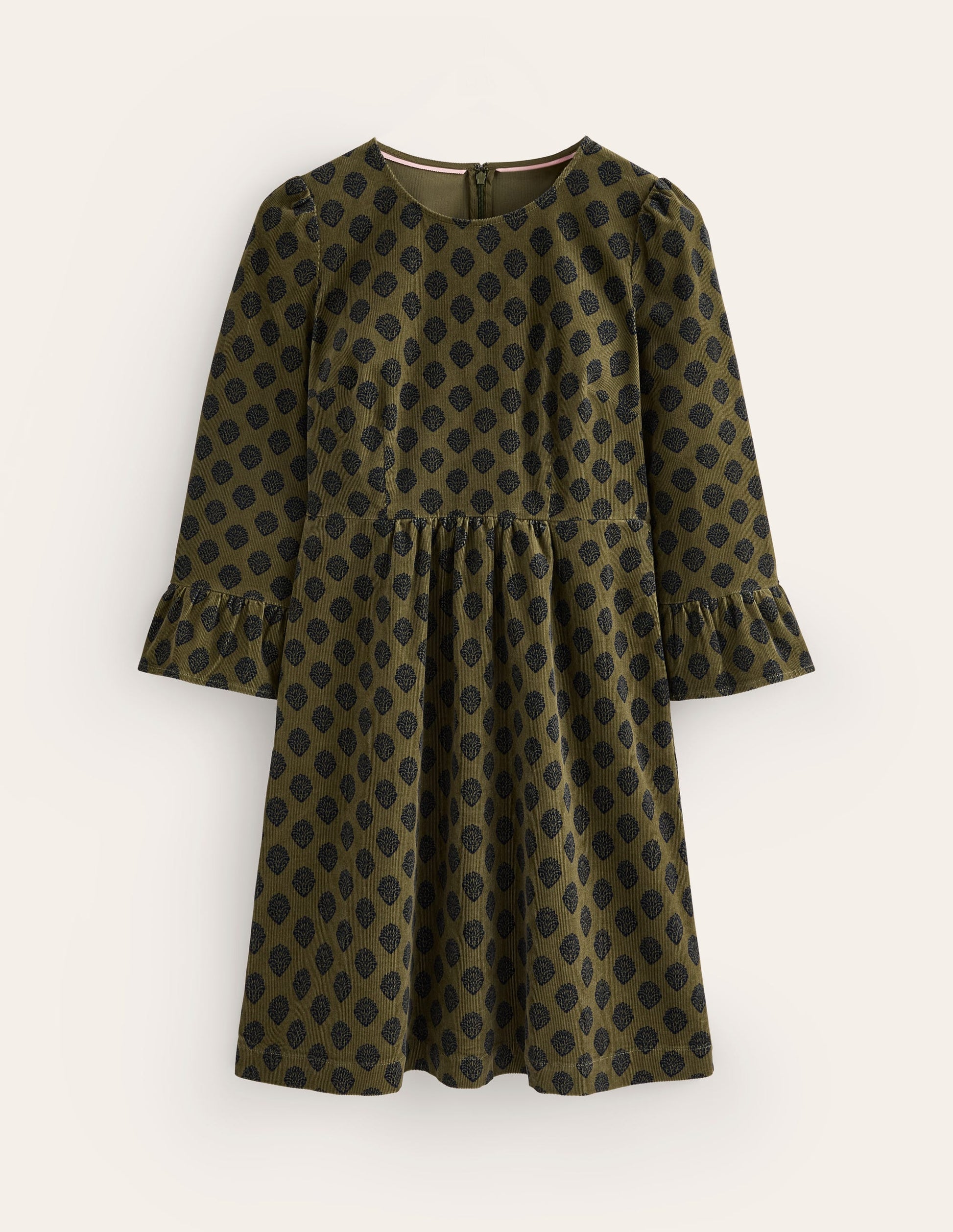 Ora Short Cord Dress-Oregano, Ornate Stamp-5
