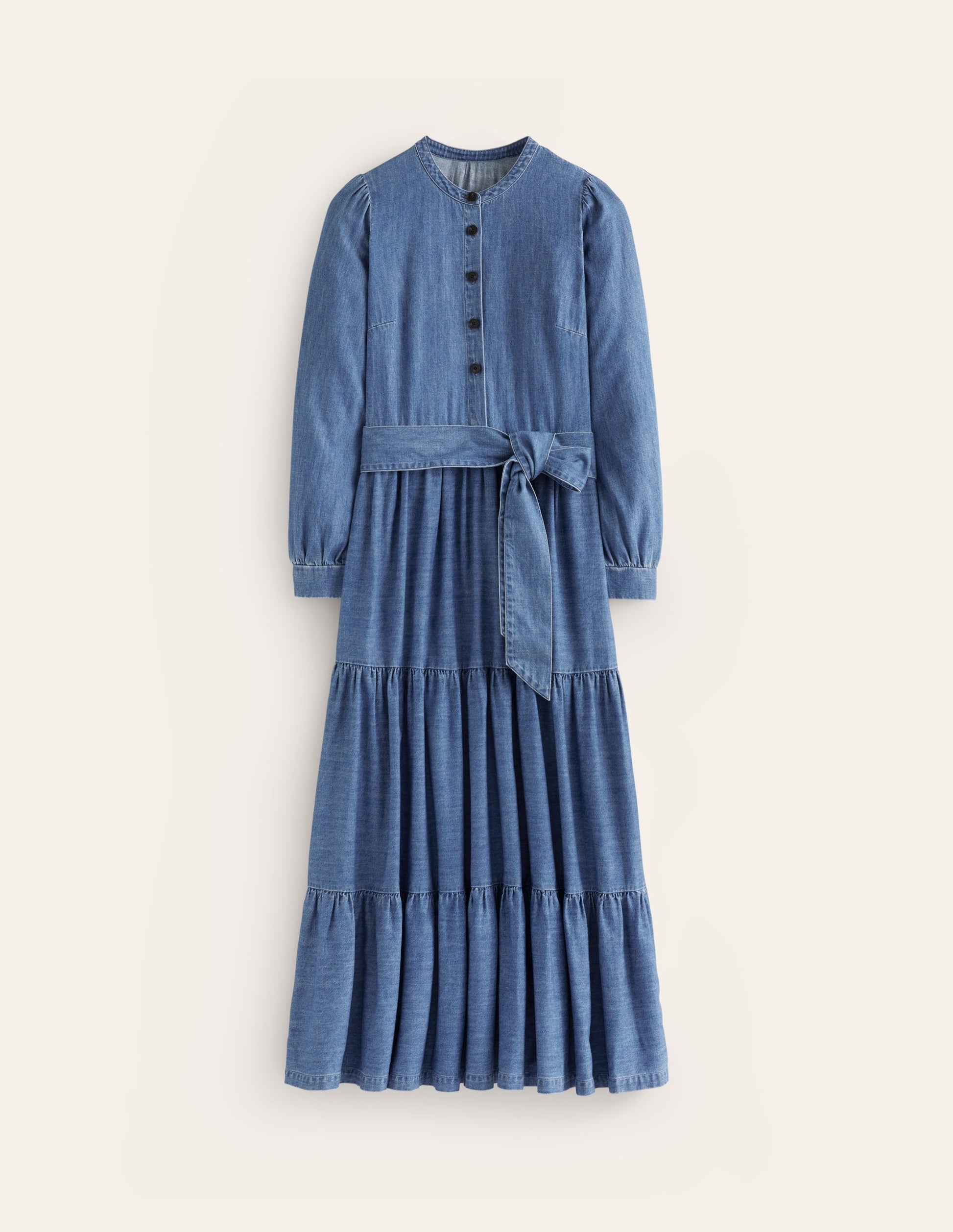 Alba Denim Maxi Dress-Light Vintage Denim-7