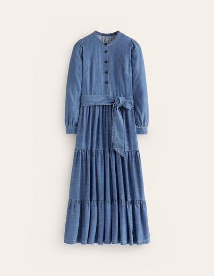Alba Denim Maxi Dress-Light Vintage Denim-7