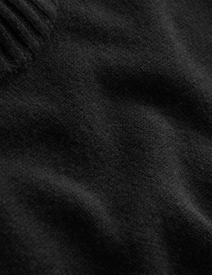 Chunky Cashmere Crew Neck Tank-Black-6