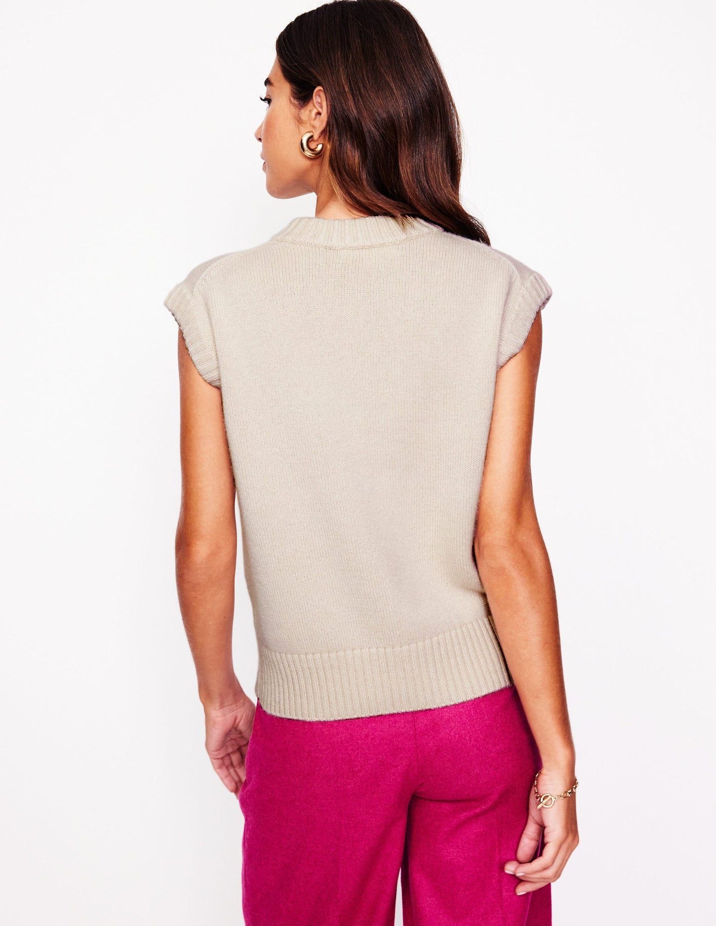 Chunky Cashmere Crew Neck Tank-Rope