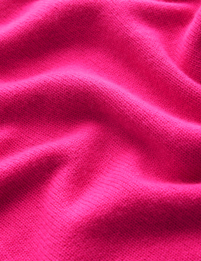 Chunky Cashmere Crew Neck Tank-Bright Pink