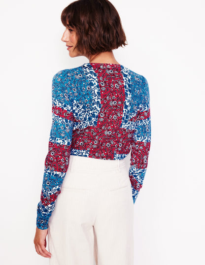 Catriona Cotton Crew Jumper-Cerulean Blue, Union Jack-3