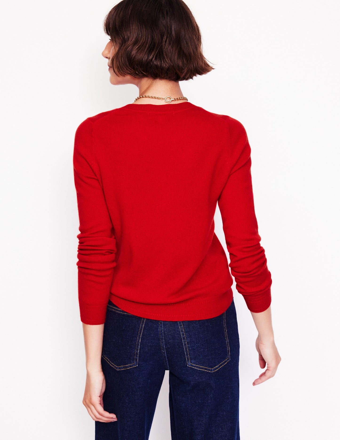 Eva Cashmere Crew Neck Jumper-Rouge Red