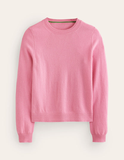 Eva Cashmere Crew Neck Jumper-Old Rose Pink