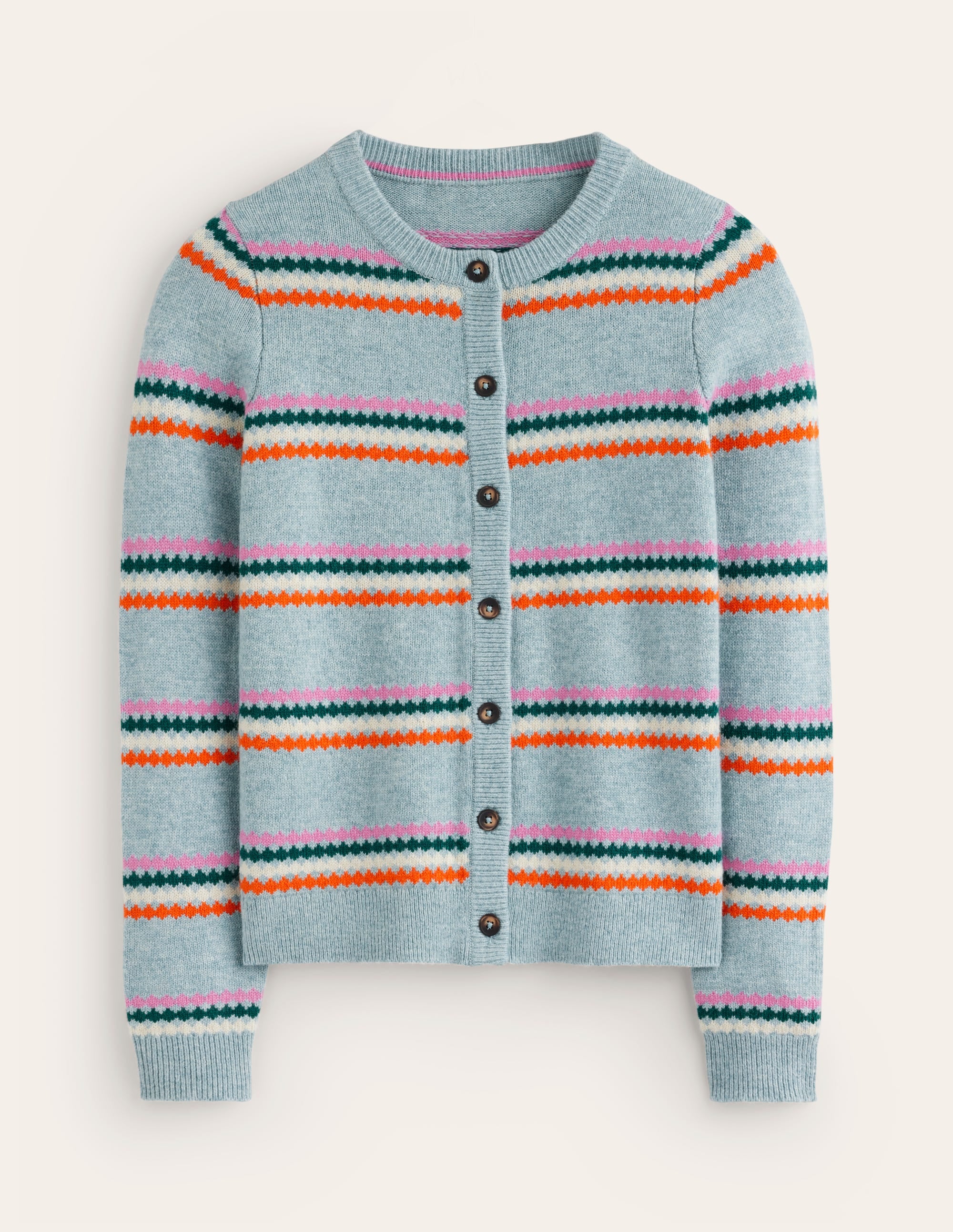 Edie Fair Isle Cardigan-Blue Diamond - Image 7