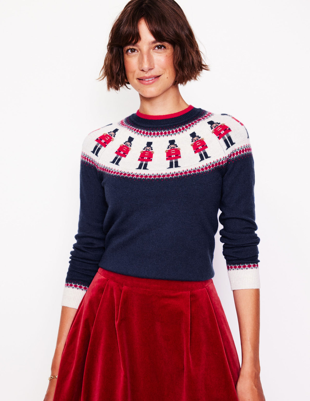 Edie Fair Isle Jumper-Navy, Soldiers - Image 2
