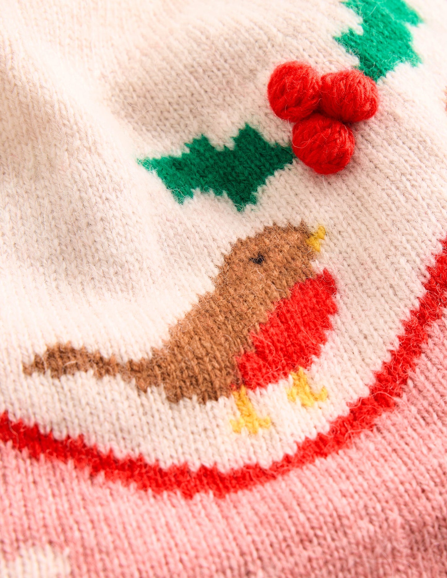 Edie Fair Isle Jumper -Quartz Pink, Robins