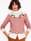 Edie Fair Isle Jumper-Quartz Pink, Robins