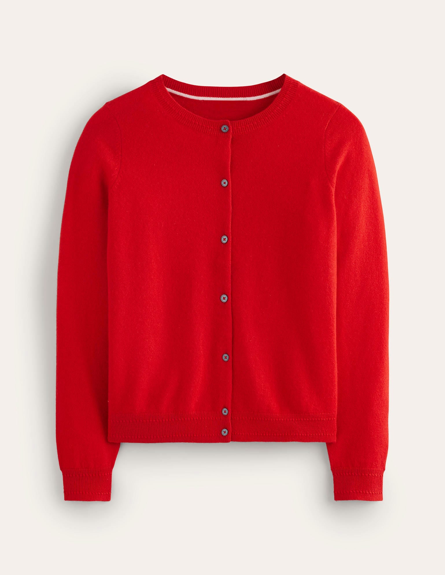 Eva Cashmere Crew Cardigan-Rouge Red - Image 5