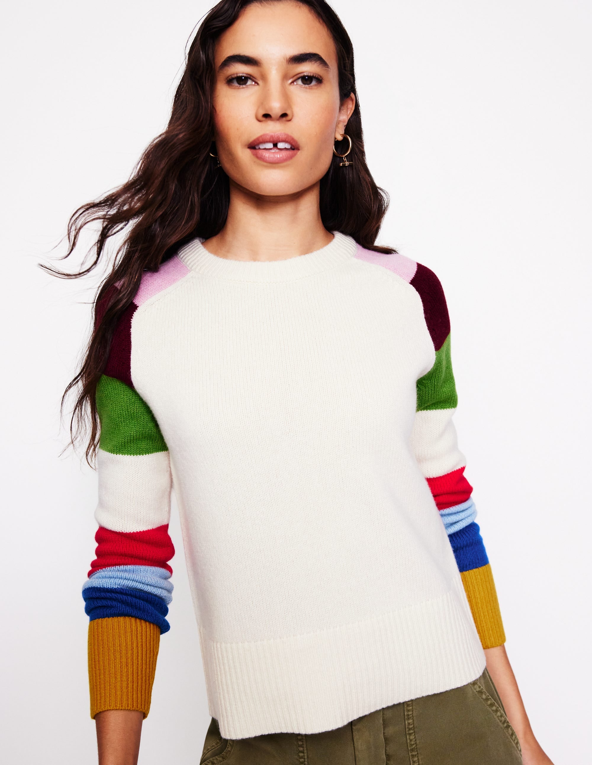 Olivia Merino Jumper-Multi, Rainbow - Image 1