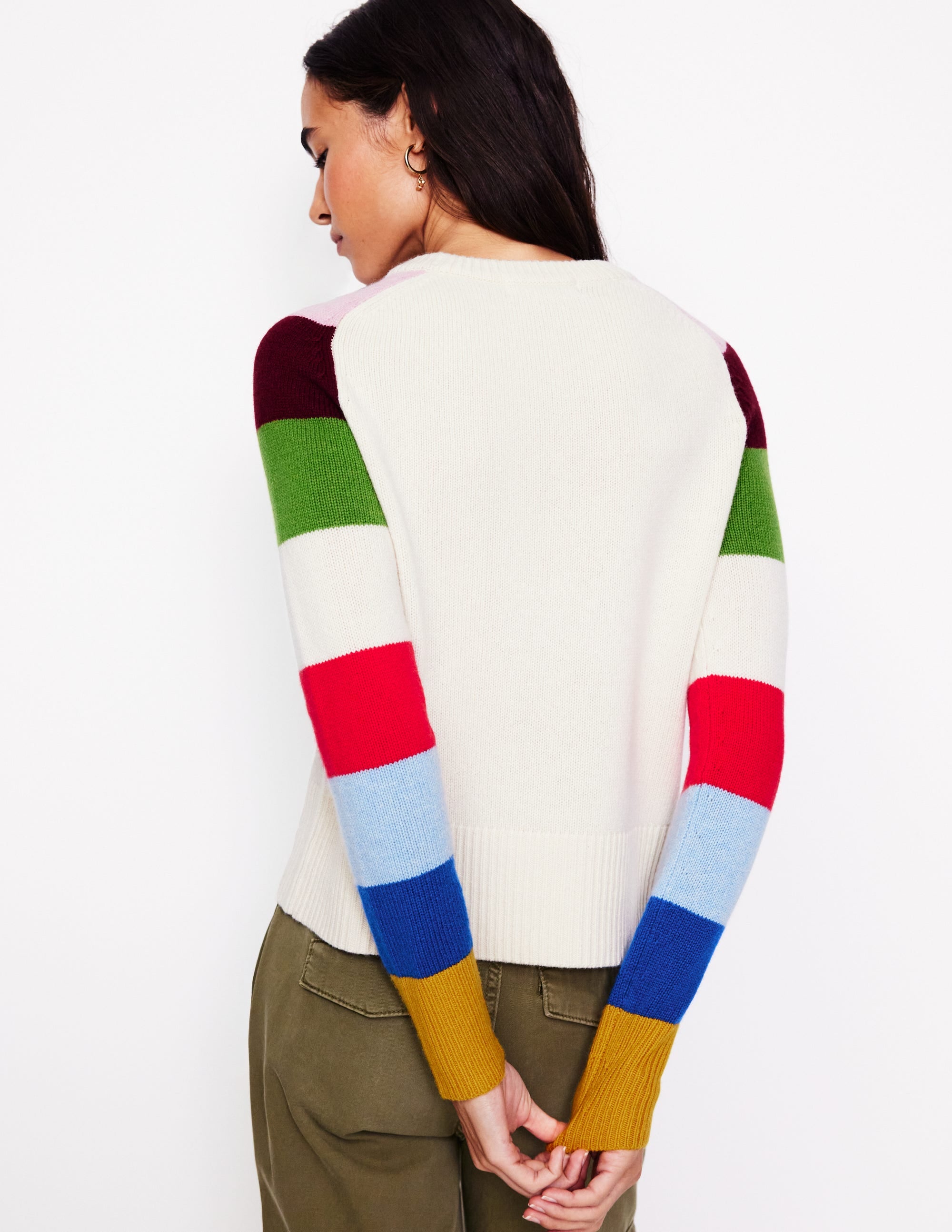 Olivia Merino Jumper-Multi, Rainbow - Image 3