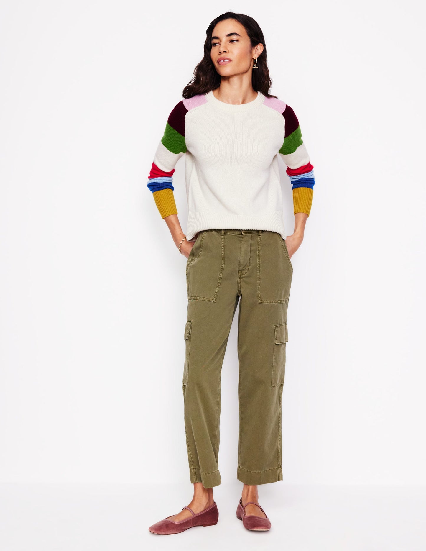 Olivia Merino Jumper-Multi, Rainbow