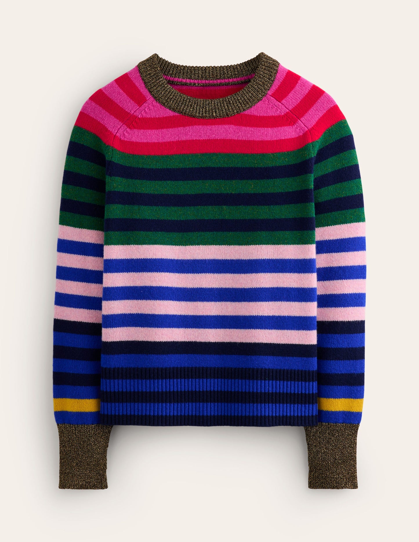 Olivia Merino Jumper-Multi, Rainbow Stripe