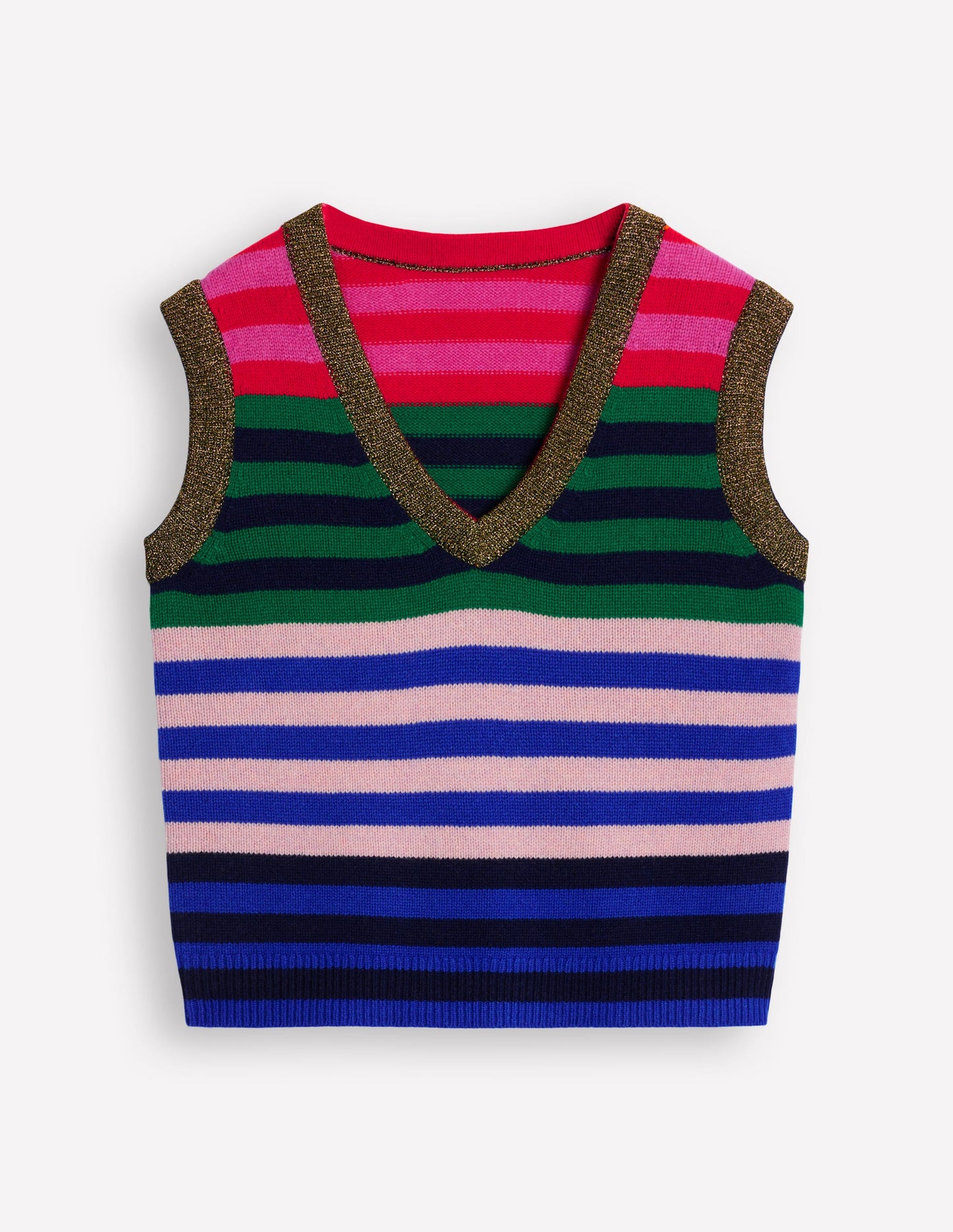 Olivia Merino Tank-Multi, Rainbow Stripe