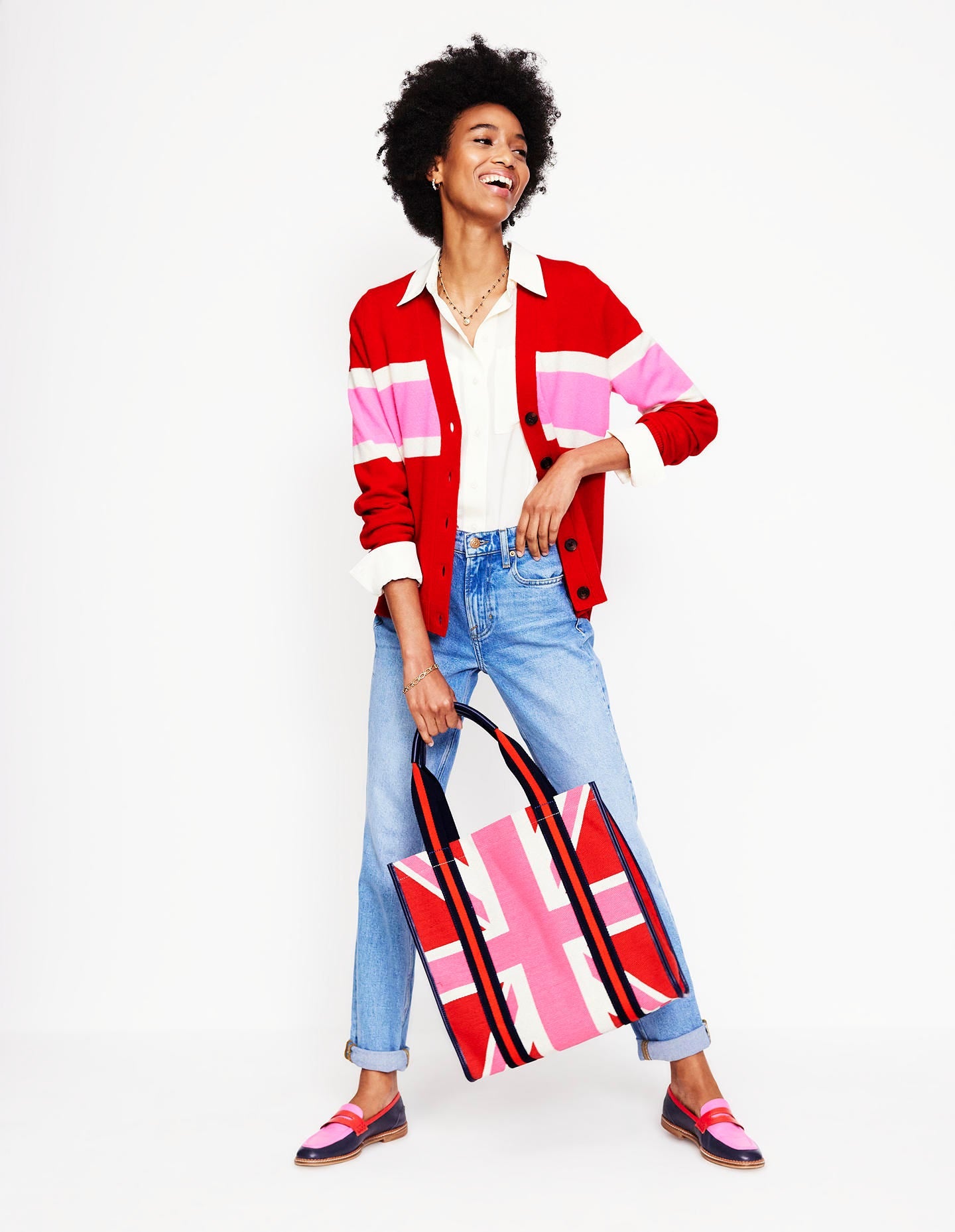 Marianne Cashmere Cardigan-Cherry Blossom Pink Union Jack-6