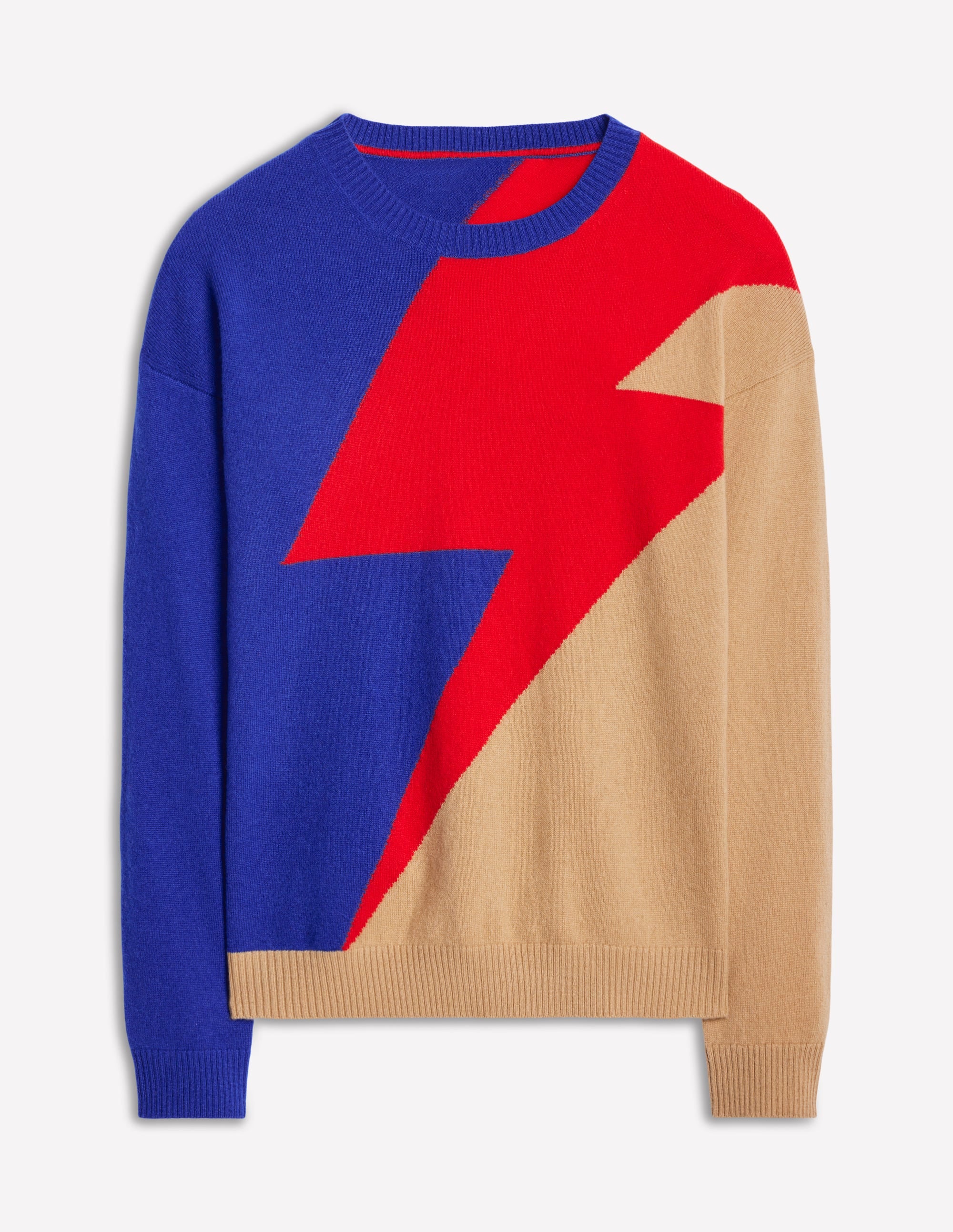 Lydia Cashmere Jumper-Camel, Lightning Bolt - Image 8