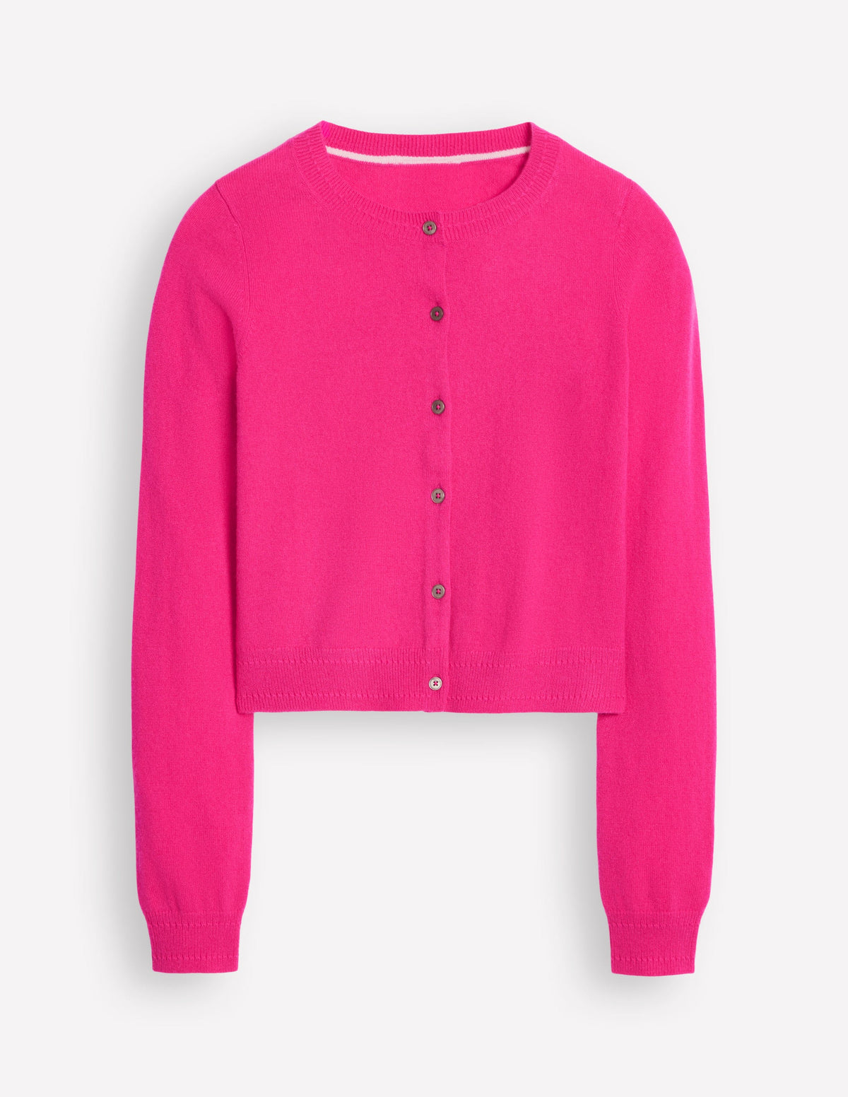 Eva Cashmere Cropped Cardigan-Bright Pink - Image 6
