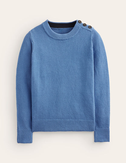 Button Detail Stitch Jumper-Porcelain Blue-5
