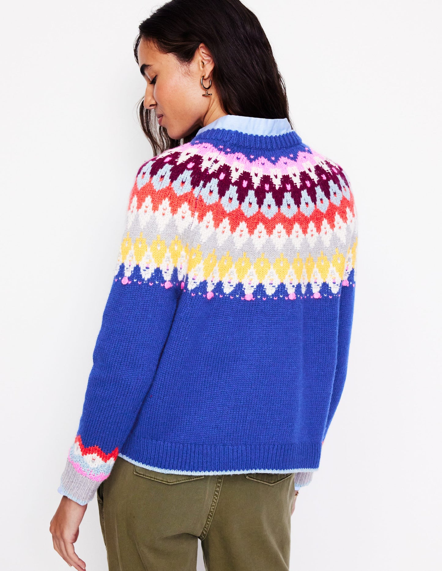 Eleanor Fair Isle Jumper-Sapphire Blue Fair Isle