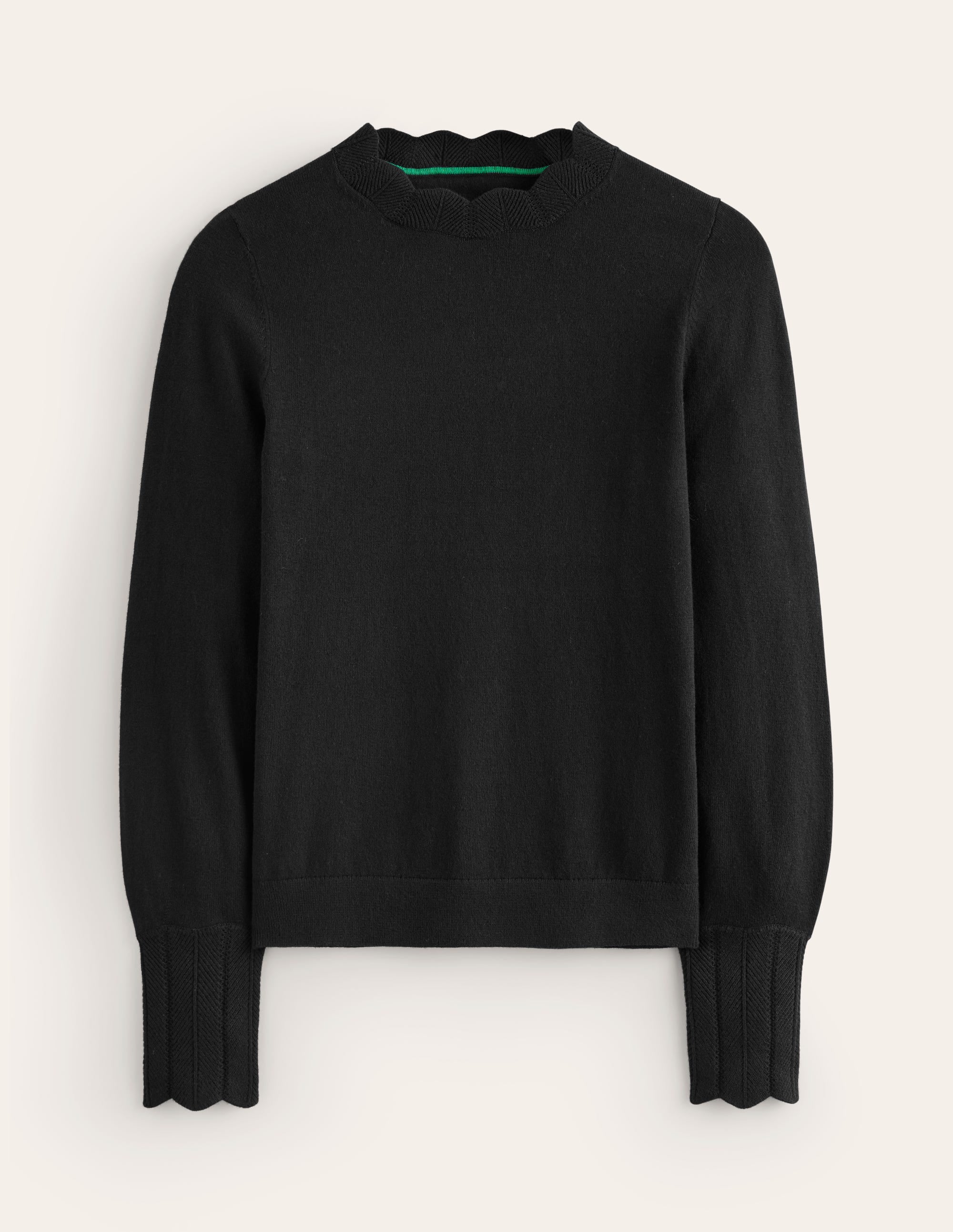Imi Scallop Trim Jumper-Black - Image 5