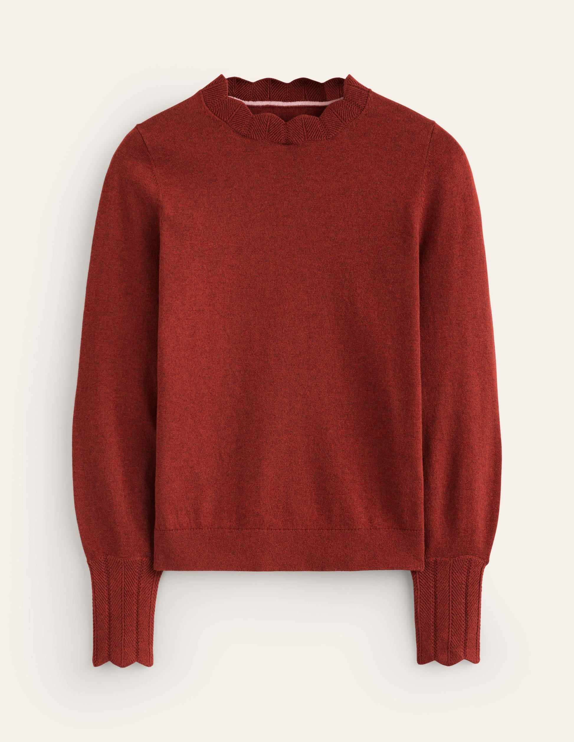 Imi Scallop Trim Jumper-Burnt Orange-6