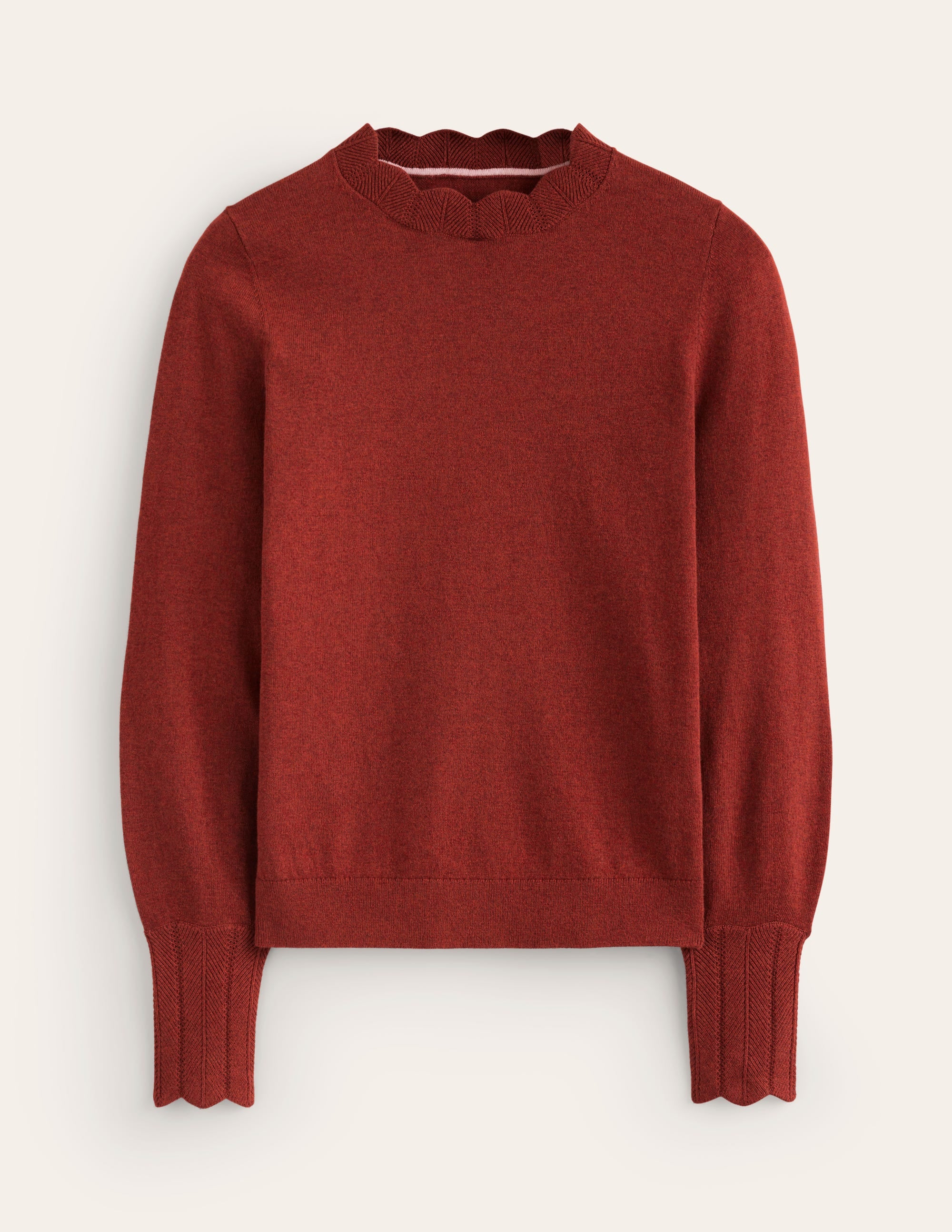 Imi Scallop Trim Jumper-Burnt Orange - Image 6