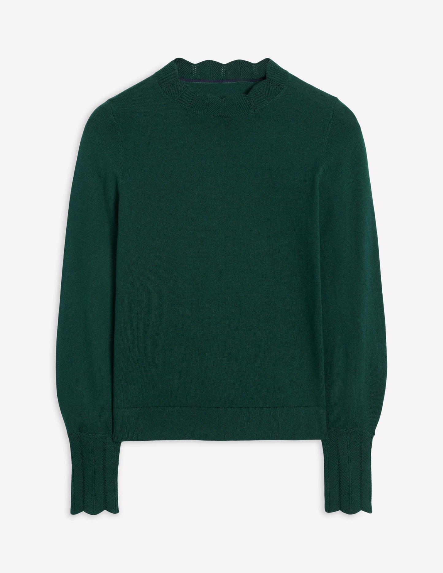 Imi Scallop Trim Jumper-Glade Green