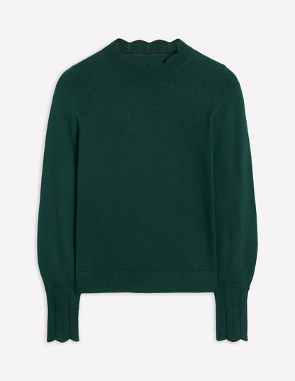 Imi Scallop Trim Jumper-Glade Green