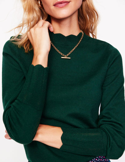 Imi Scallop Trim Jumper-Glade Green