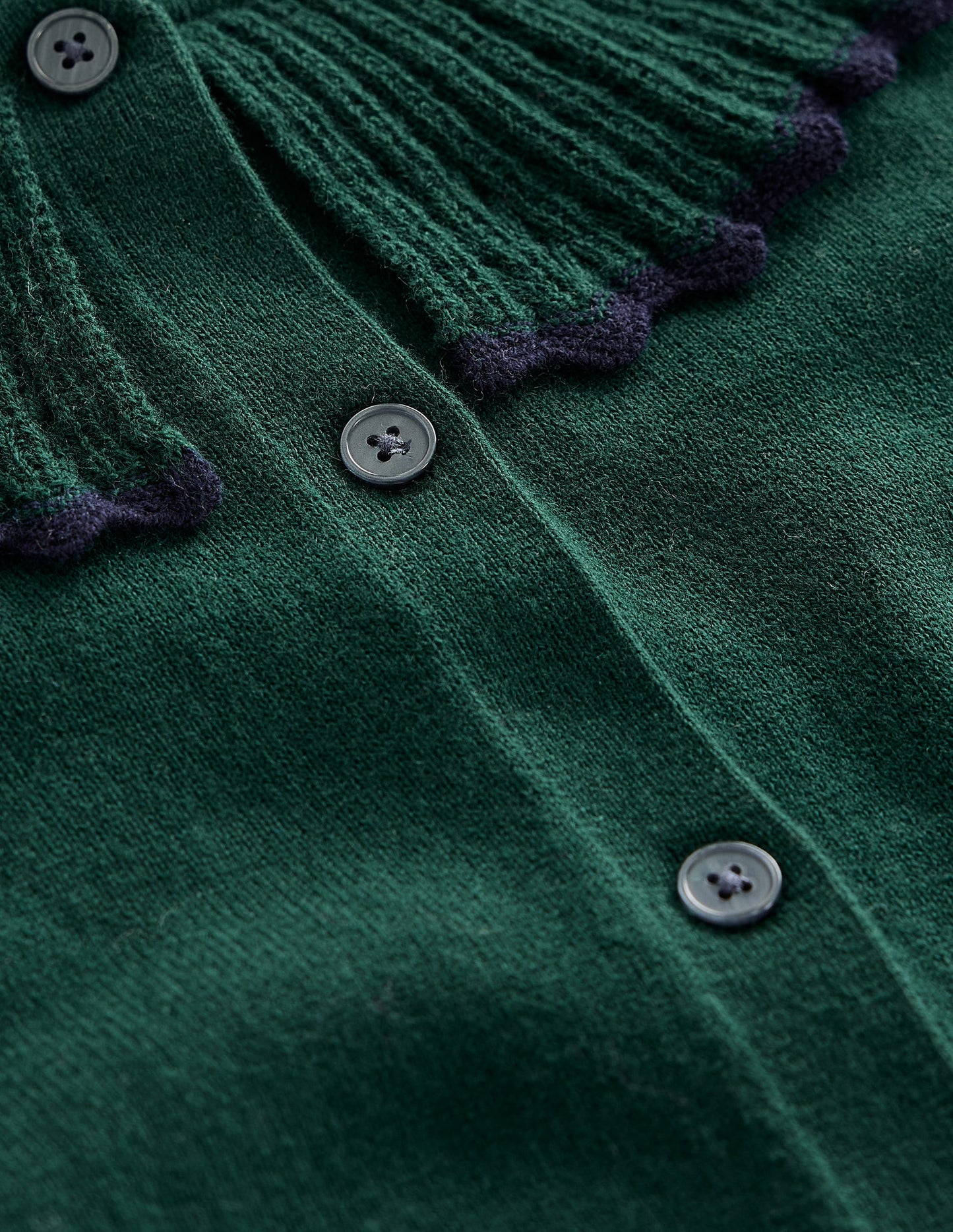 Frill Collared Cardigan-Glade Green