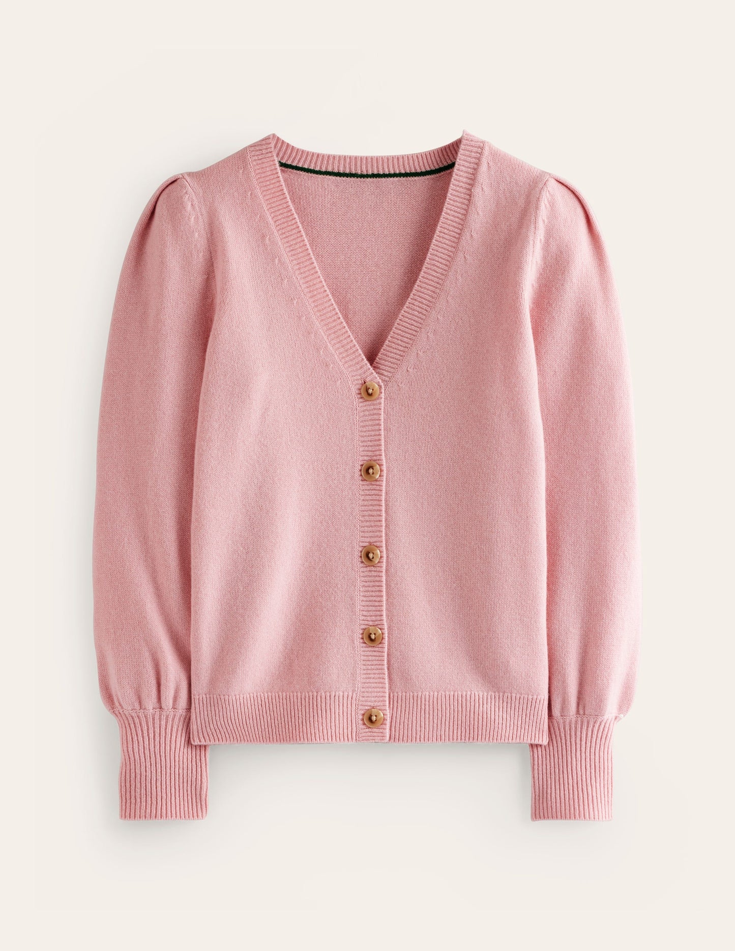 Pleated Cashmere Cardigan-Blush Pink