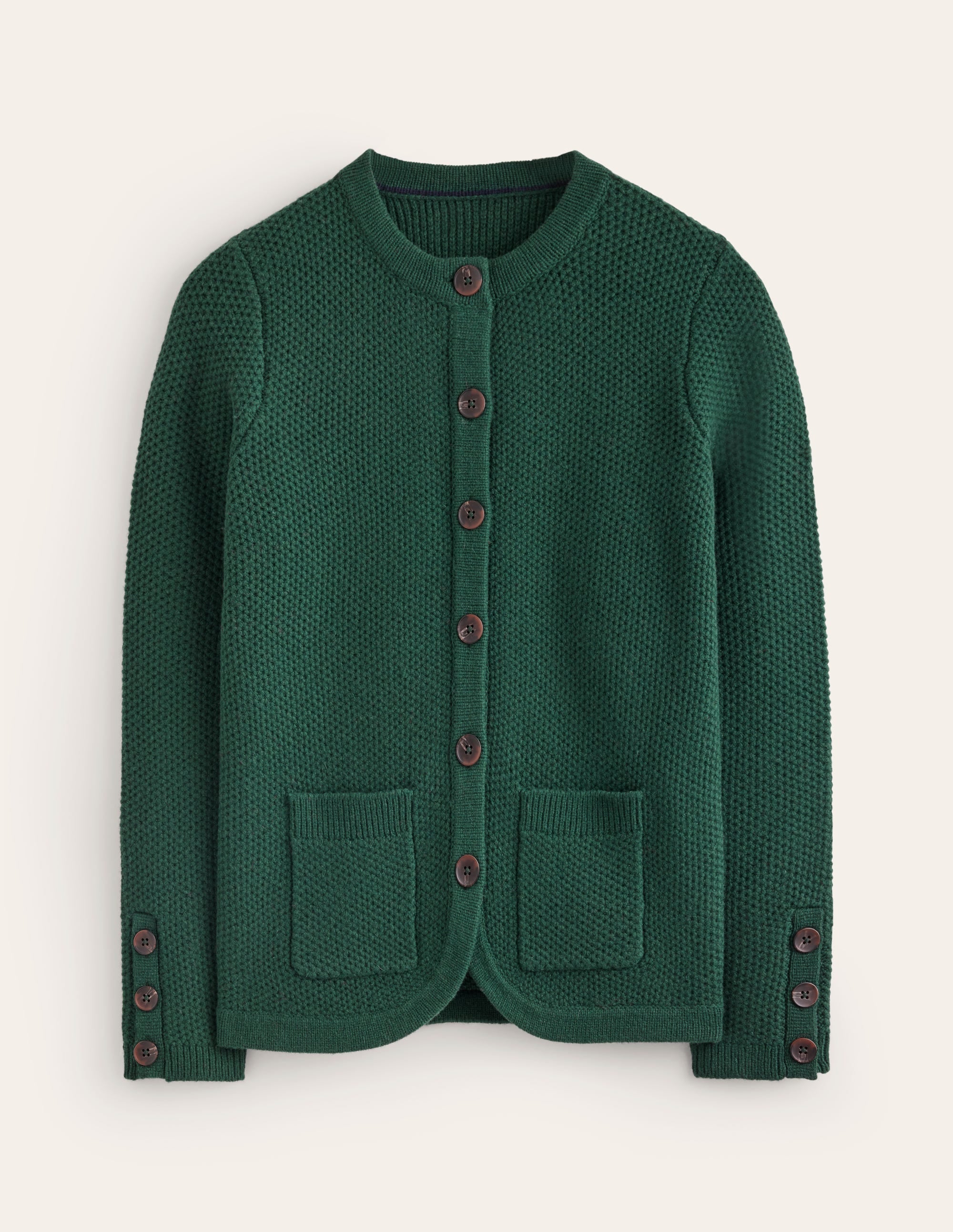 Textured Stitch Cardigan-Dark Cedar Green - Image 5