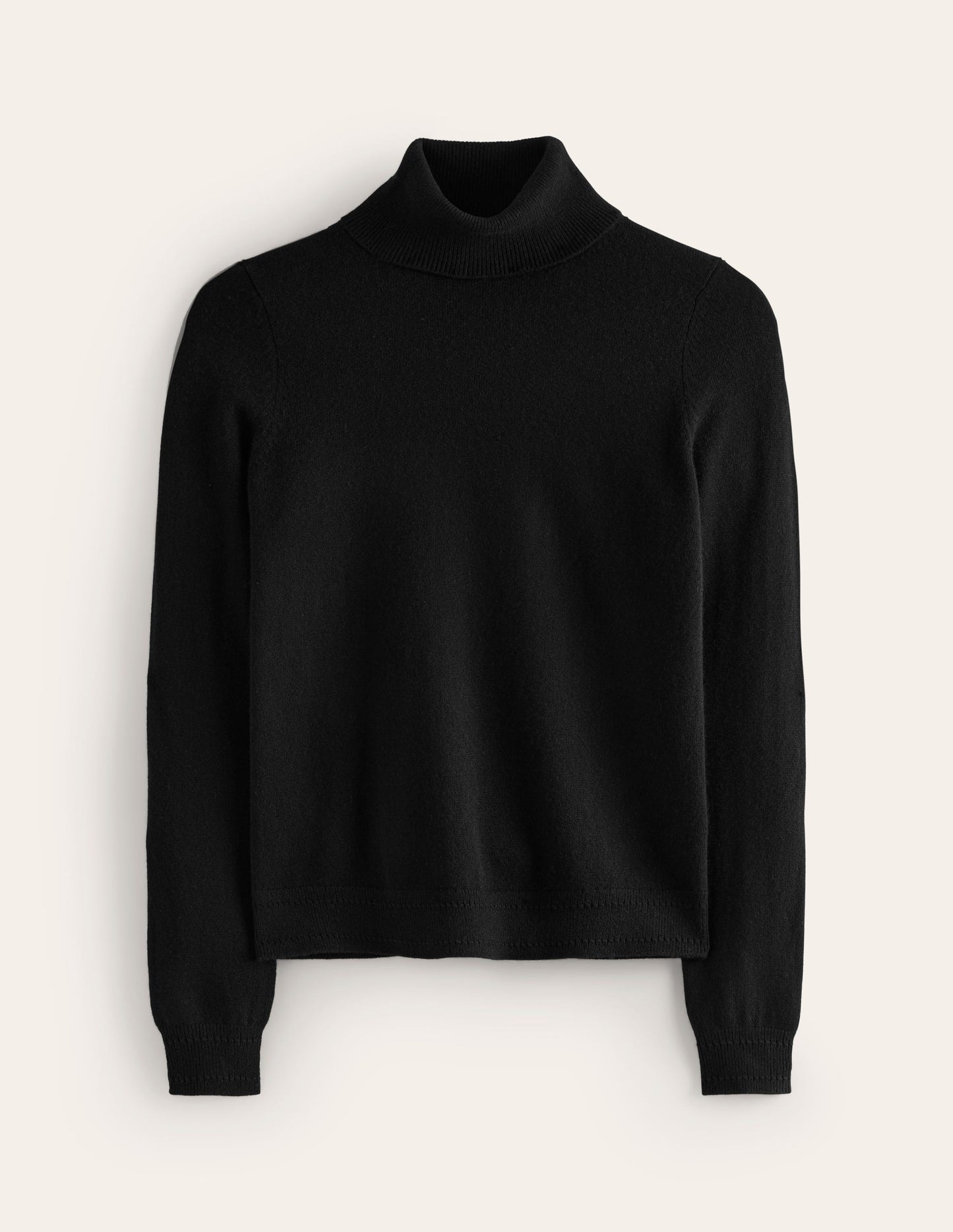 Eva Cashmere Roll Neck Jumper-Black